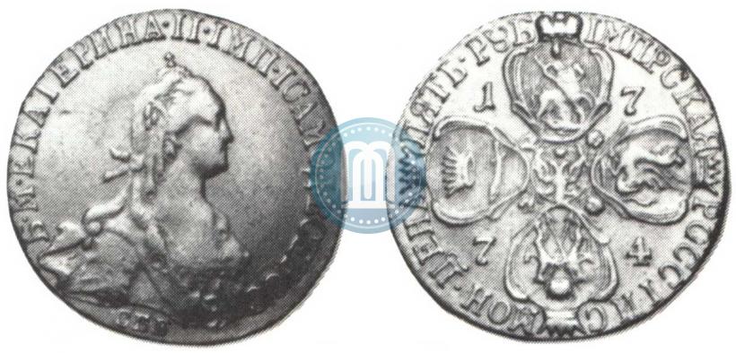 Фото 5 рублей 1774 года СПБ 