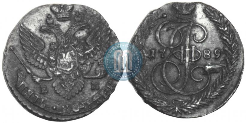 Picture 5 kopecks 1789 year ЕМ 