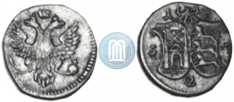 Фото 2 копейки 1757 года  "Ливонез"