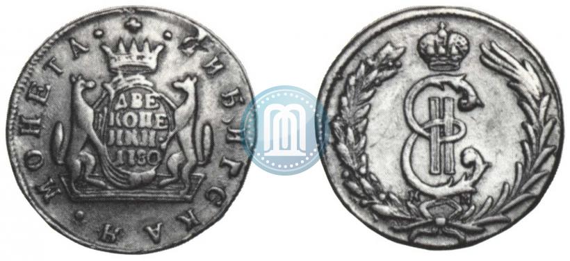 Фото 2 копейки 1780 года КМ 