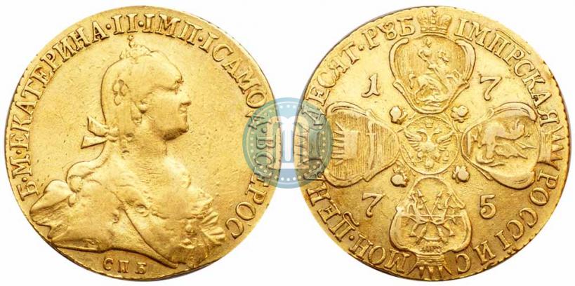 Picture 10 roubles 1775 year СПБ 
