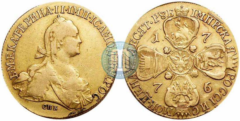 Picture 10 roubles 1776 year СПБ 