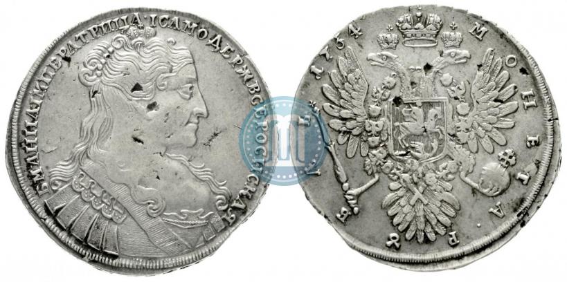 Фото 1 рубль 1734 года  "Тип 1734 года"
