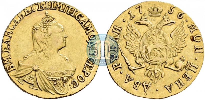 Фото 2 рубля 1756 года  