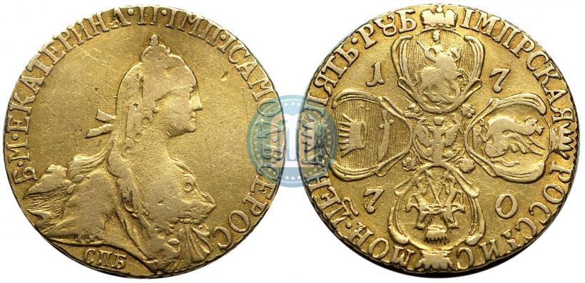Picture 5 roubles 1770 year СПБ 