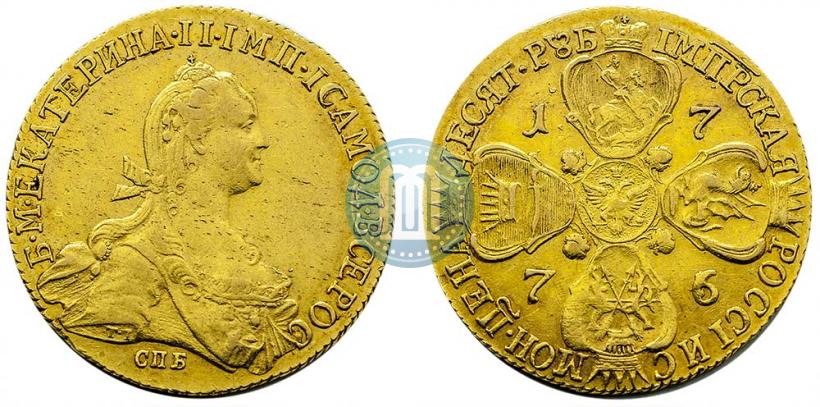 Picture 10 roubles 1776 year СПБ 