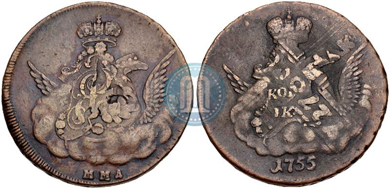 Picture 1 kopeck 1755 year ММД 