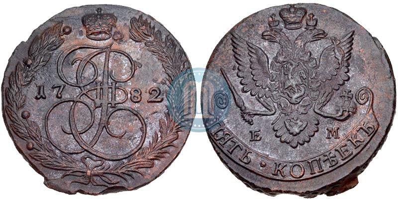 Picture 5 kopecks 1782 year ЕМ 