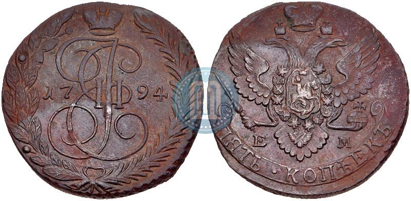 Фото 5 копеек 1794 года ЕМ 