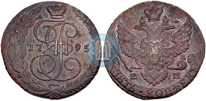 Picture 5 kopecks 1795 year ЕМ 