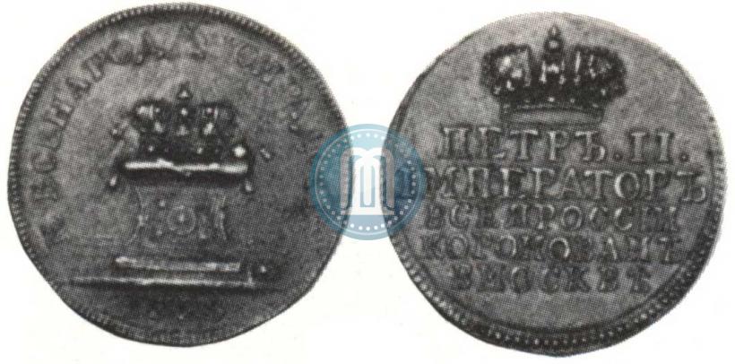 Picture Token Coin 1728 year  "Coronation of the Emperor Peter II"