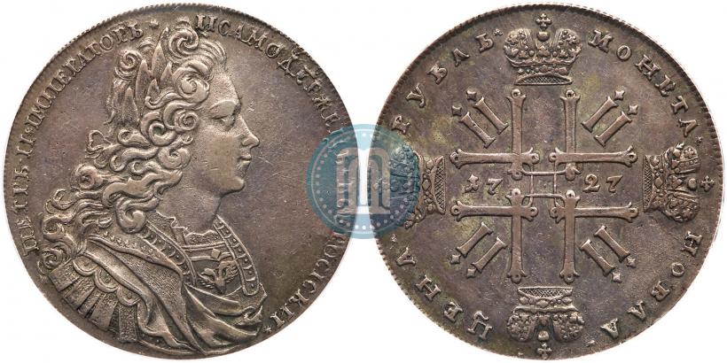 Фото 1 рубль 1727 года  "Московский тип"
