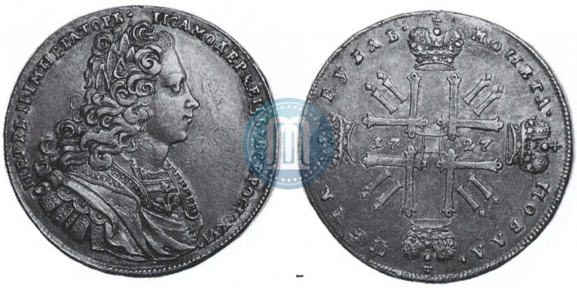 Фото 1 рубль 1727 года  "Московский тип"
