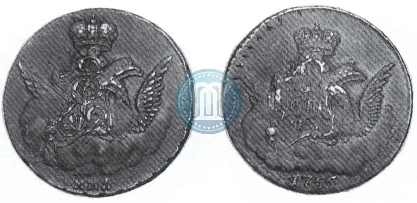 Фото 1 копейка 1755 года ММД 