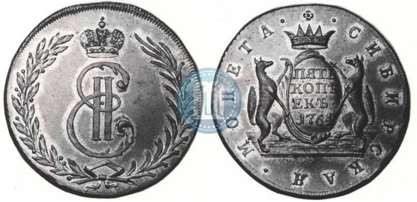 Picture 5 kopecks 1764 year  