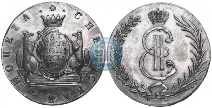 Picture 10 kopecks 1766 year  