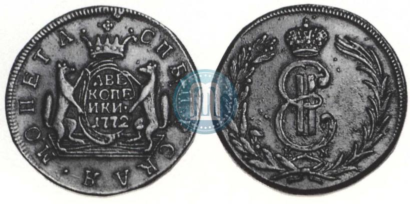 Picture 2 kopecks 1772 year КМ 