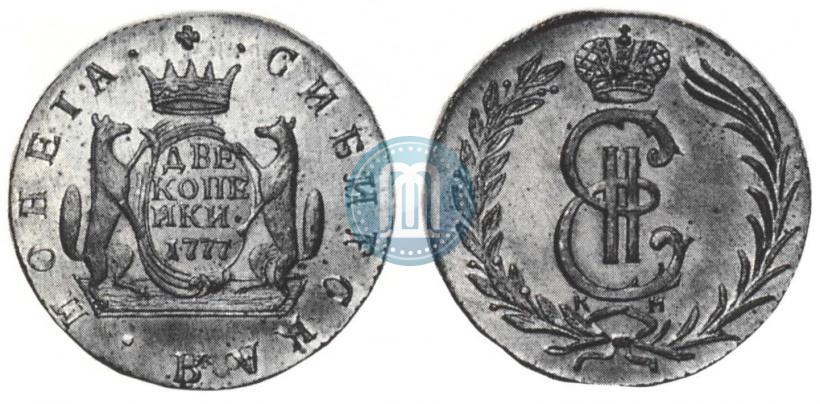 Фото 2 копейки 1777 года КМ 
