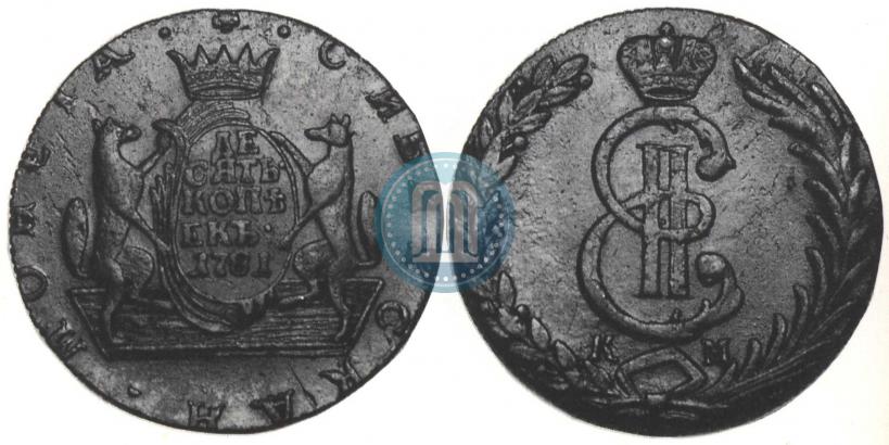Фото 10 копеек 1781 года КМ 