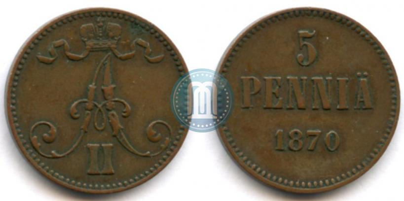 Фото 5 пенни 1870 года  