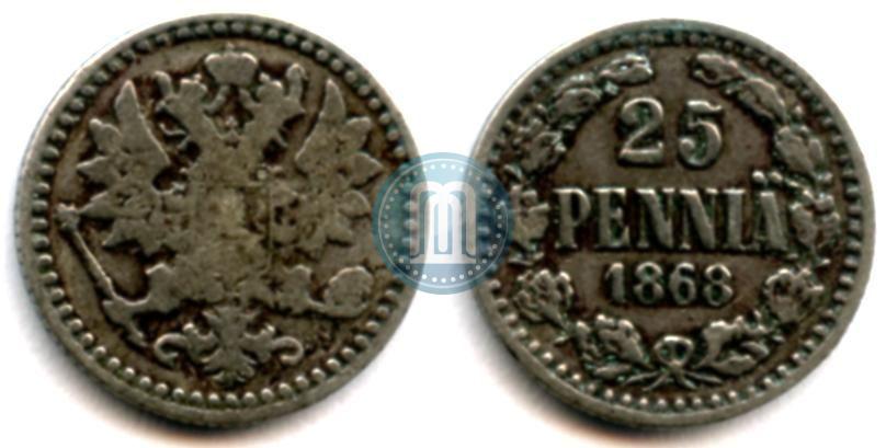 Фото 25 пенни 1868 года S 