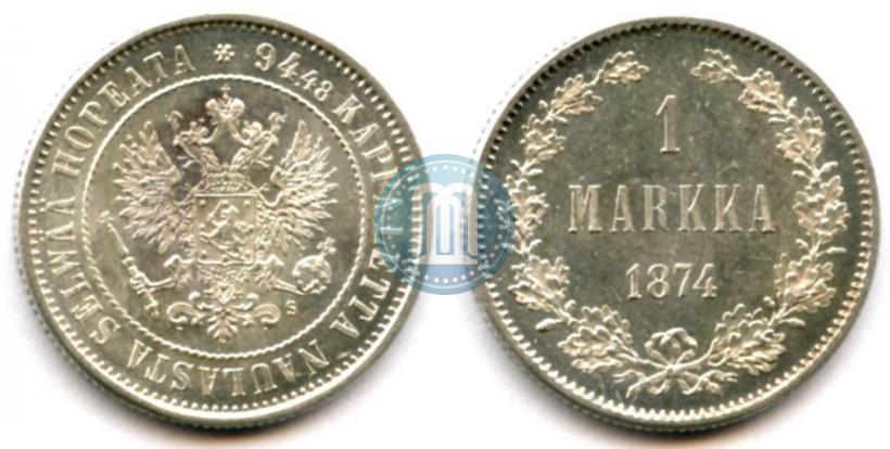 Picture 1 markka 1874 year S 
