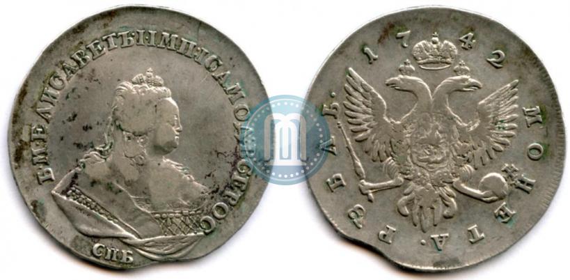 Фото 1 рубль 1742 года СПБ 