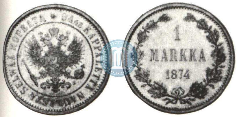 Picture 1 markka 1874 year S 
