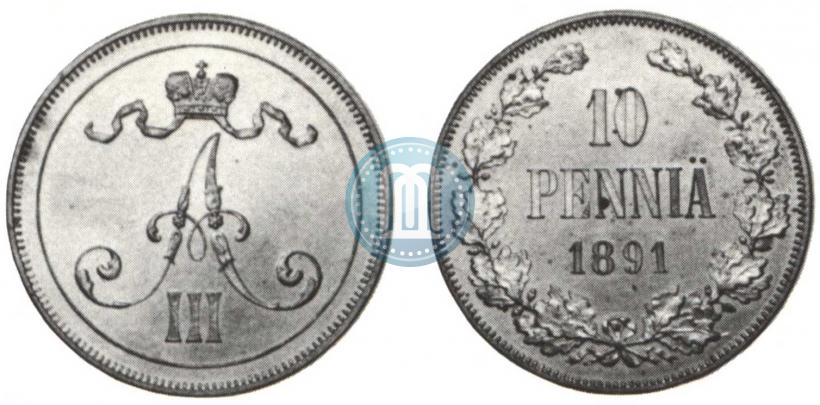 Picture 10 pennia 1891 year  