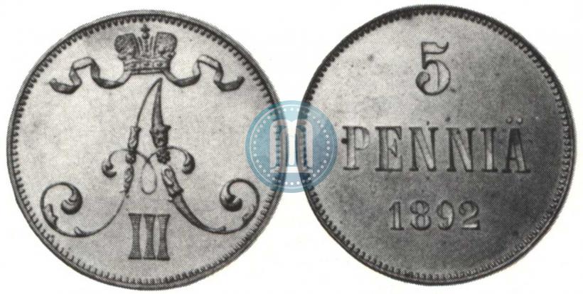 Фото 5 пенни 1892 года  