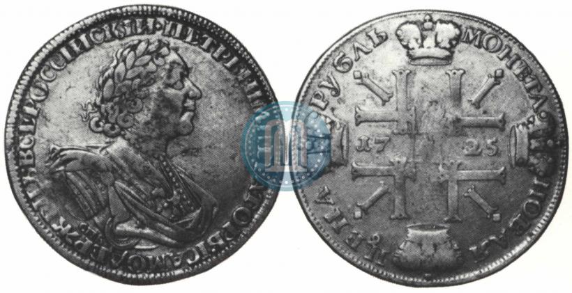 Picture 1 rouble 1725 year СПБ "Sun rouble, portrait in armour"