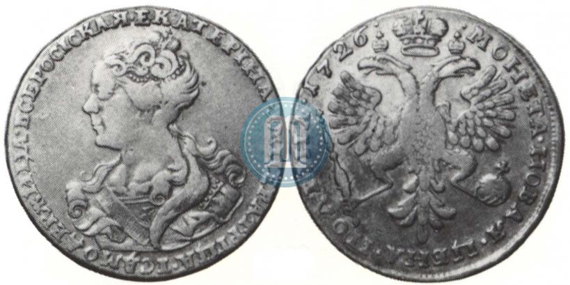Фото Полтина 1726 года  "Московский тип, портрет влево"