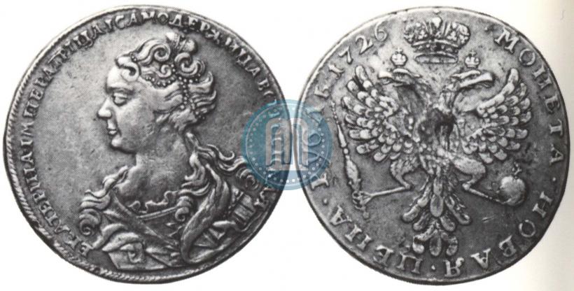 Picture 1 rouble 1726 year  "Moscow type, portrait turned to the left"