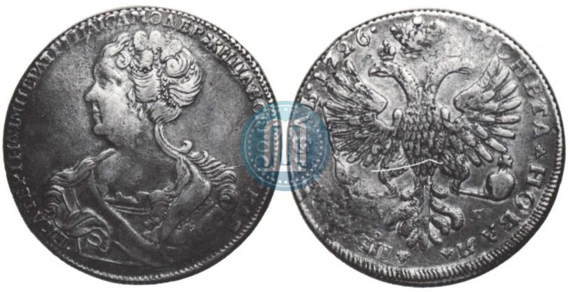Picture 1 rouble 1726 year СПБ "Petersburg type, portrait turned to the left"