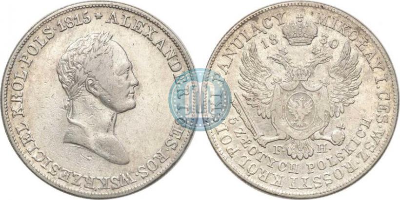 Picture 5 złotych 1830 year FH 
