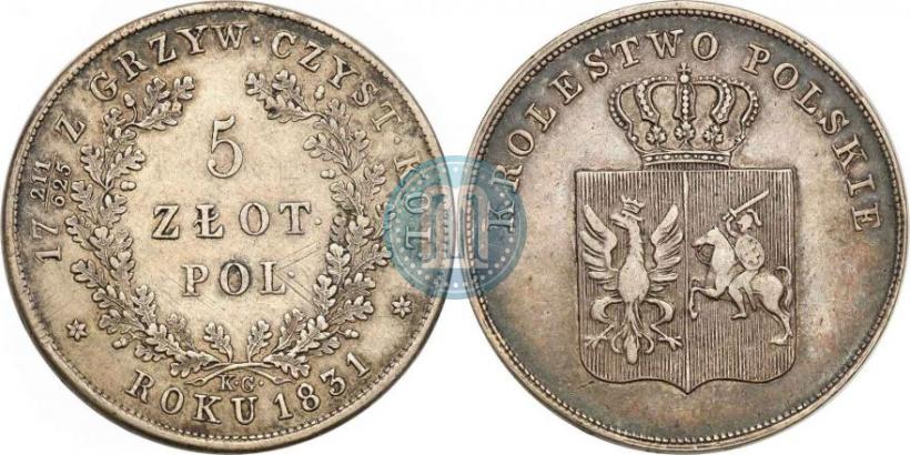 Picture 5 złotych 1831 year KG "Polish uprising"