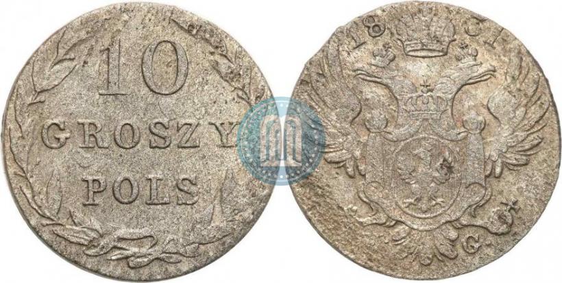 Picture 10 groszy 1831 year KG 