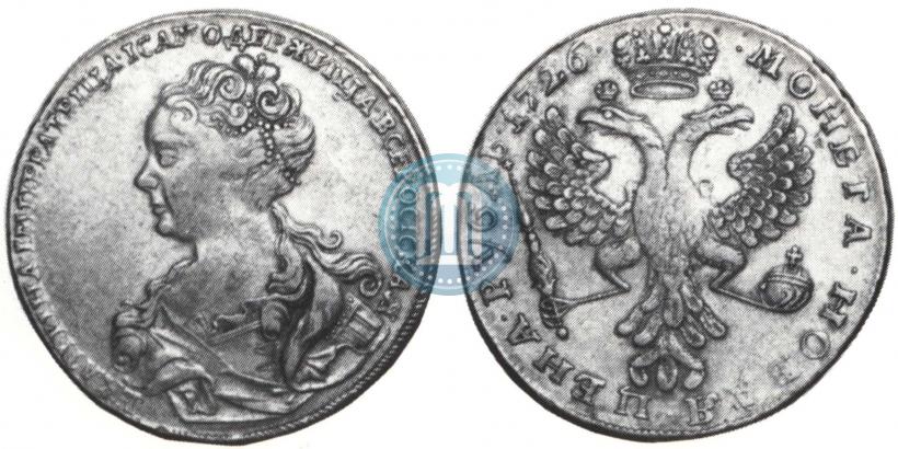 Picture 1 rouble 1726 year  "Moscow type, portrait turned to the left"