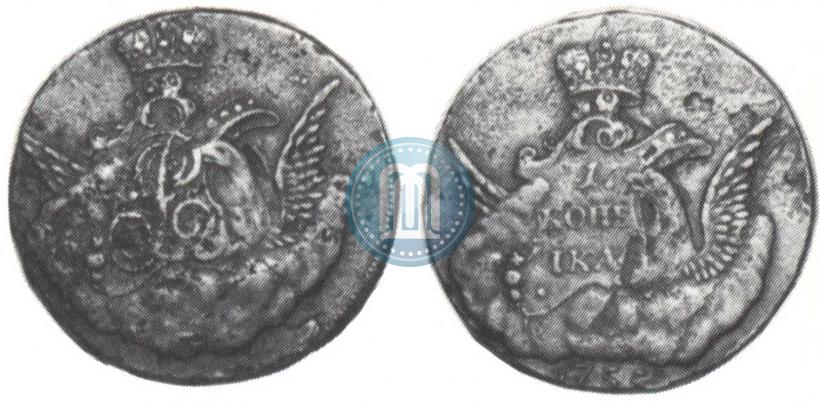 Фото 1 копейка 1755 года  