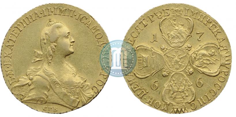 Picture 10 roubles 1766 year СПБ 
