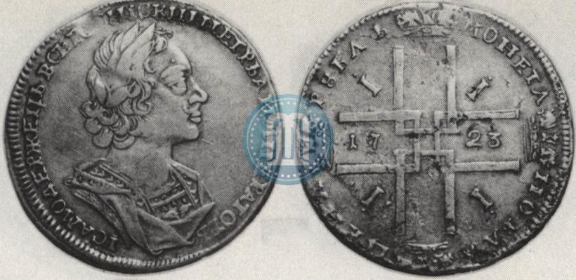 Фото 1 рубль 1723 года  "Портрет в античных доспехах"
