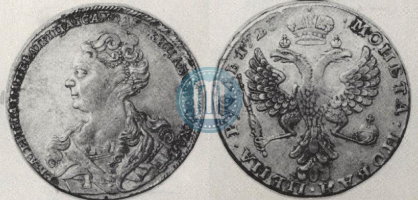 Picture 1 rouble 1726 year  "Moscow type, portrait turned to the left"