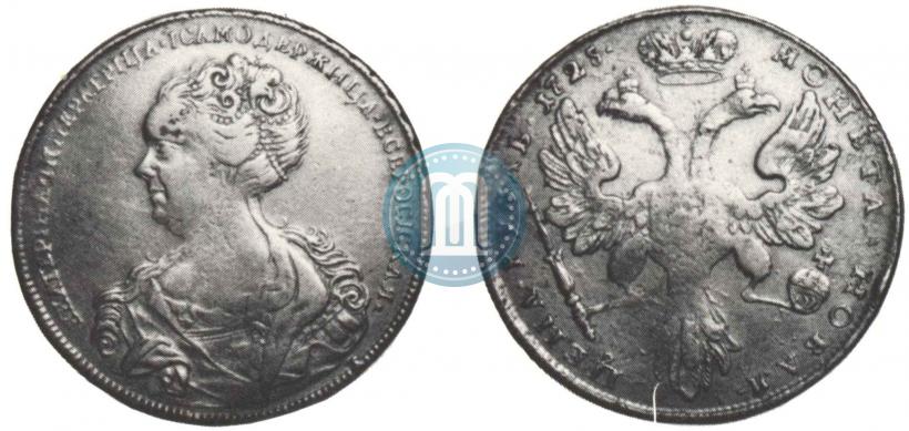 Picture 1 rouble 1725 year  "Petersburg type, portrait turned to the left"