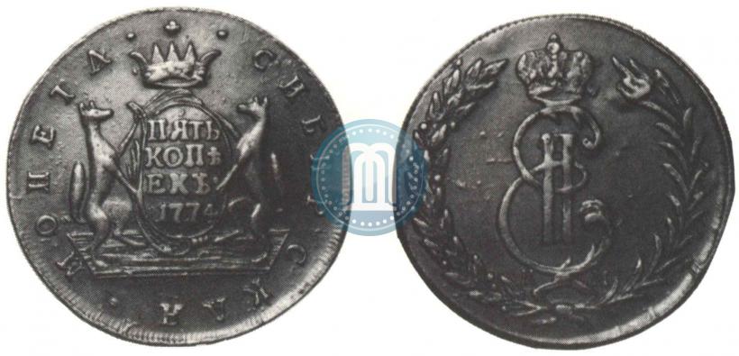 Фото 5 копеек 1774 года КМ 