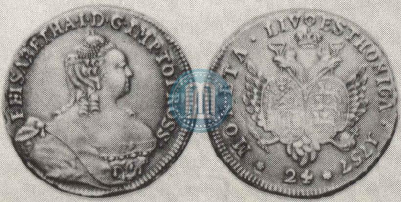 Picture 24 kopecks 1757 year  "For Livonia"