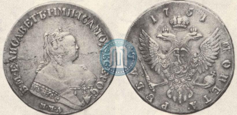 Фото 1 рубль 1751 года ММД 