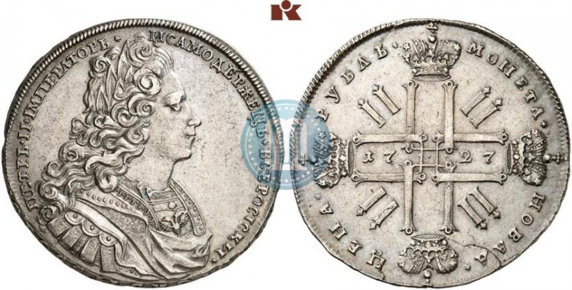 Picture 1 rouble 1727 year  "Moscow type"