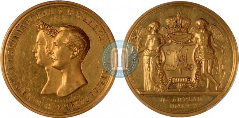 Фото Медаль 1841 года H. GUBE. FECIT "В память бракосочетания наследника престола"