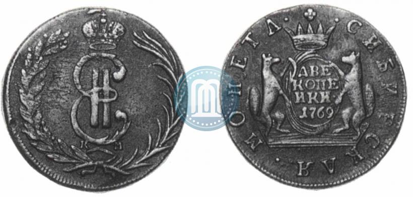 Фото 2 копейки 1769 года КМ 