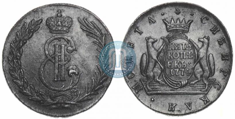 Picture 5 kopecks 1774 year КМ 